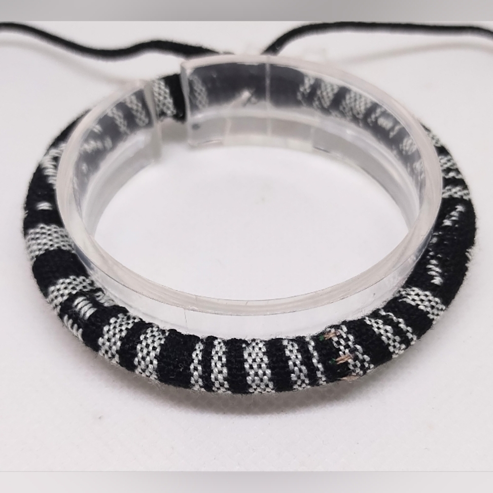 Men's Bracelet Striped Punk New f33 Black